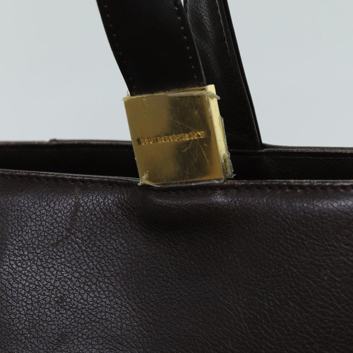 Burberry Hand Bag Leather Brown Auth 70203