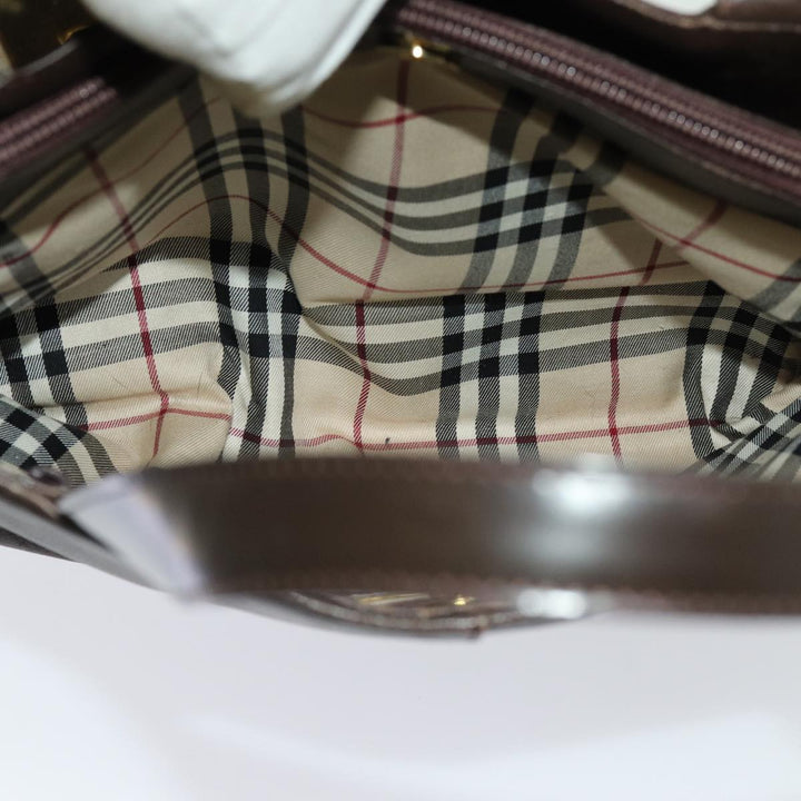 Burberry Hand Bag Leather Brown Auth 70203