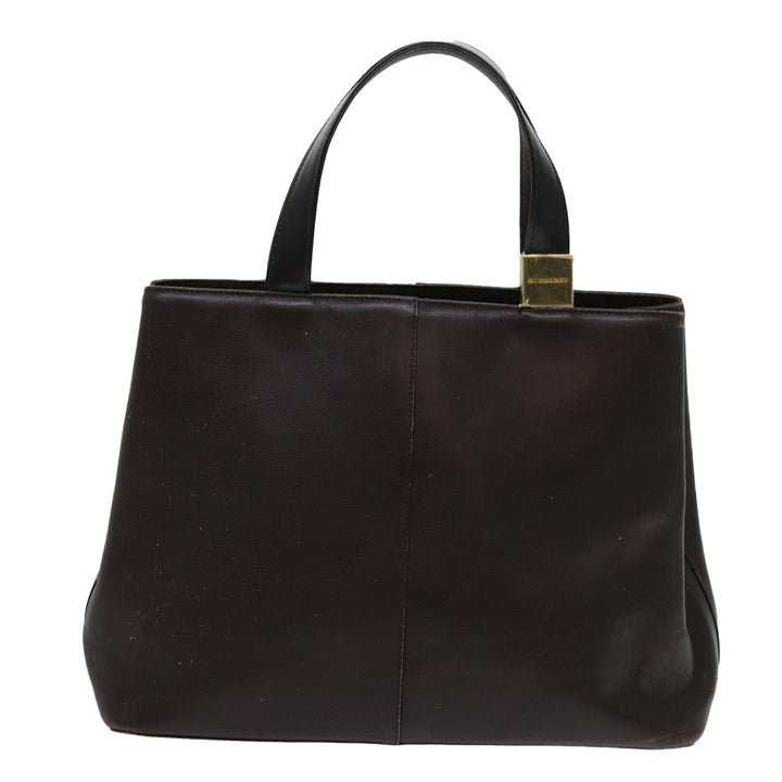 Burberry Hand Bag Leather Brown Auth 70203