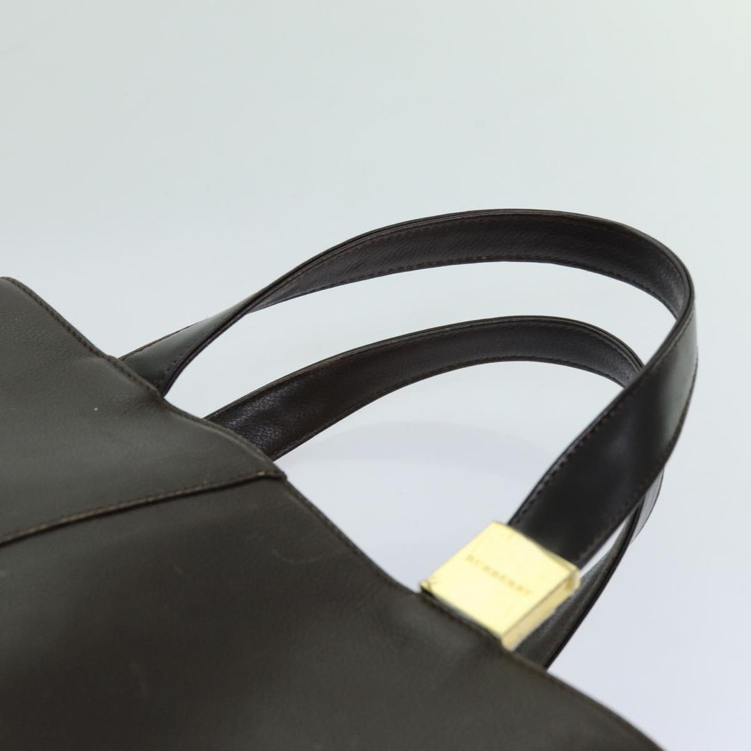 Burberry Hand Bag Leather Brown Auth 70203
