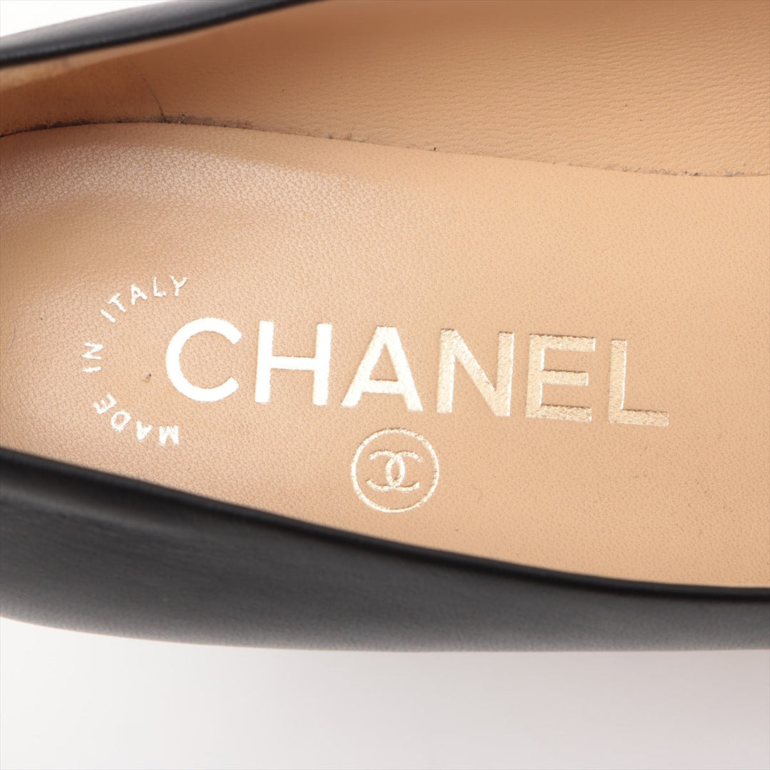 Top Quality Chanel Coco 20P Leather Pump 36 1/2  Black G35802 Box