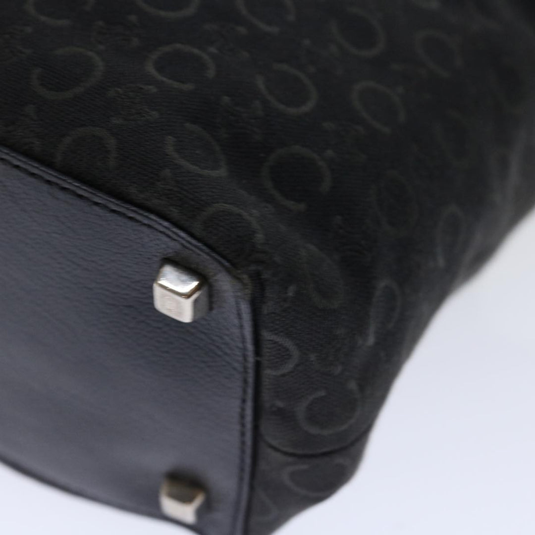 Celine C Macadam Canvas Tote Bag Black Auth 70285