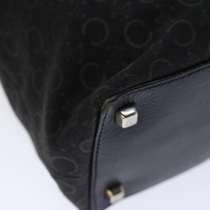 Celine C Macadam Canvas Tote Bag Black Auth 70285