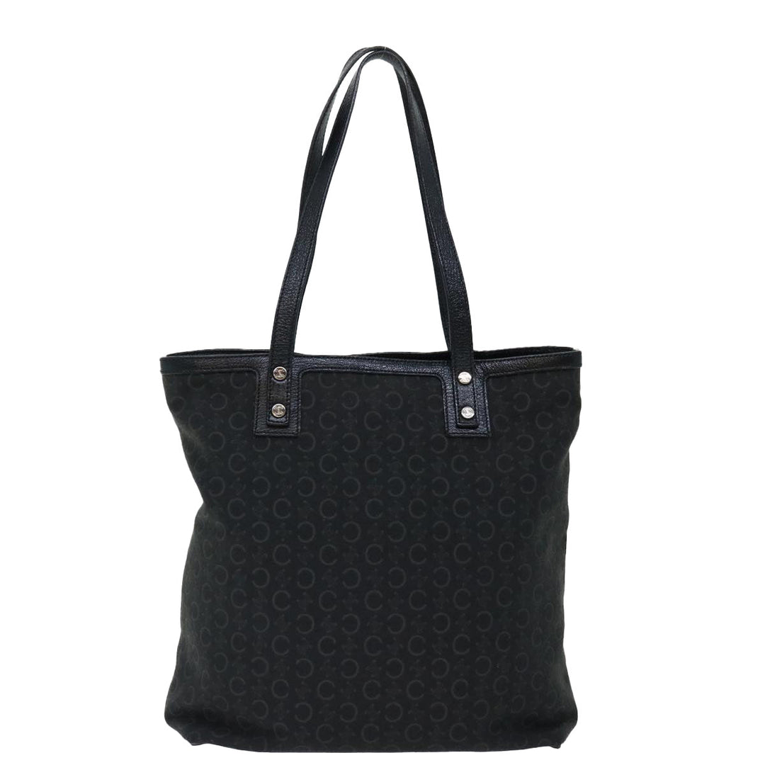 Celine C Macadam Canvas Tote Bag Black Auth 70285