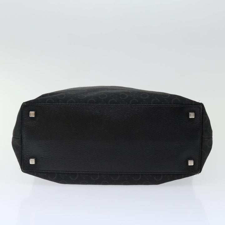 Celine C Macadam Canvas Tote Bag Black Auth 70285