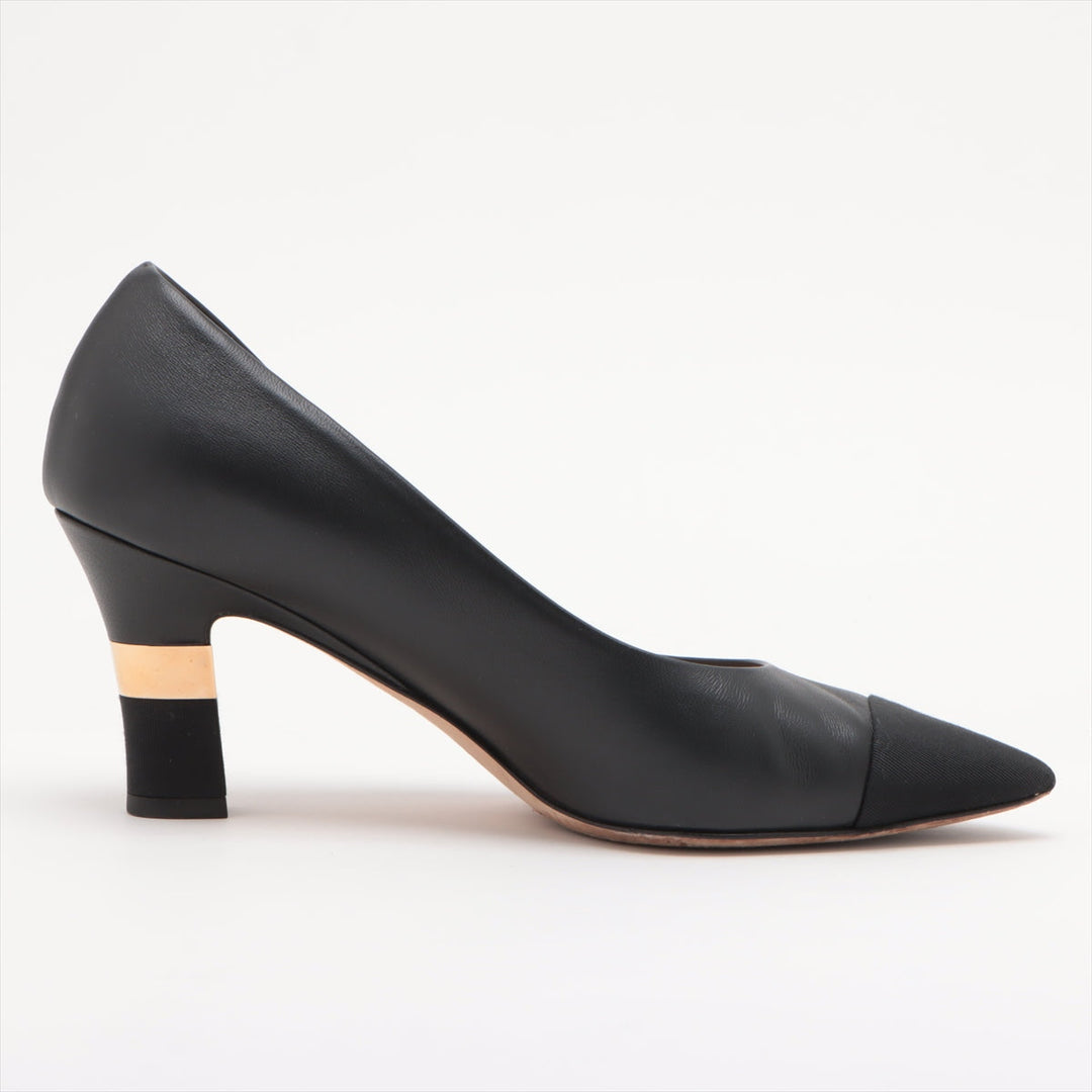 Top Quality Chanel Coco 20P Leather Pump 36 1/2  Black G35802 Box