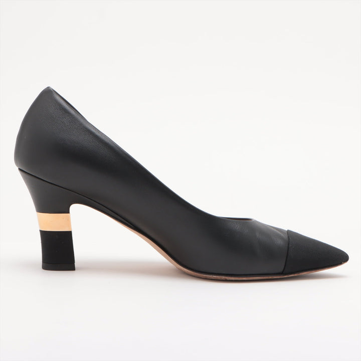 Top Quality Chanel Coco 20P Leather Pump 36 1/2  Black G35802 Box