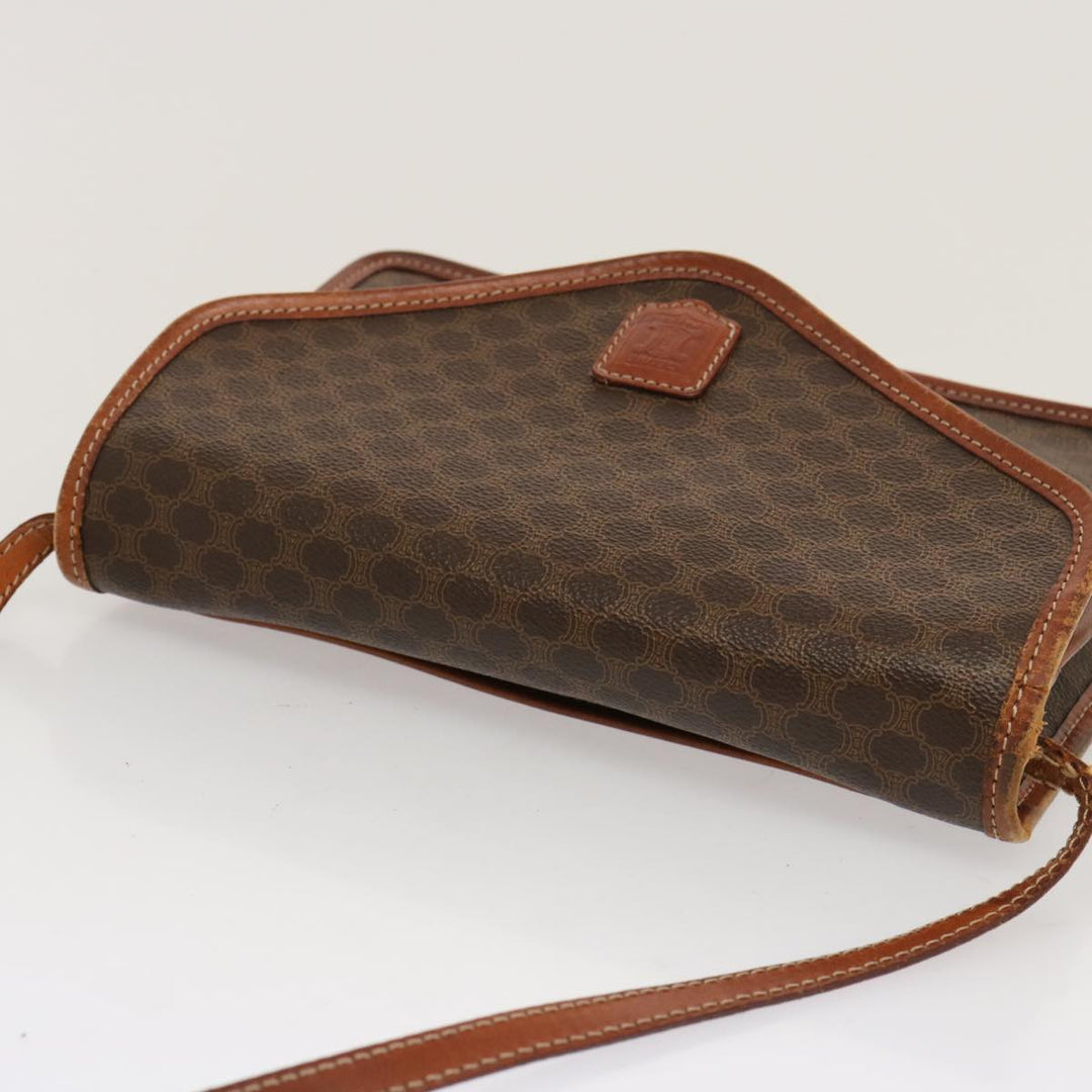 Celine Macadam Canvas Shoulder Bag PVC Brown  70324