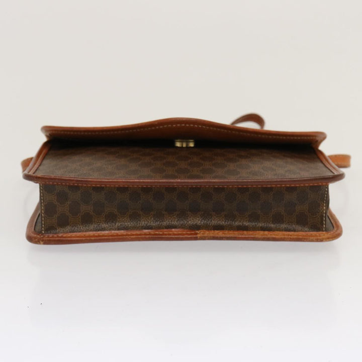 Celine Macadam Canvas Shoulder Bag PVC Brown  70324