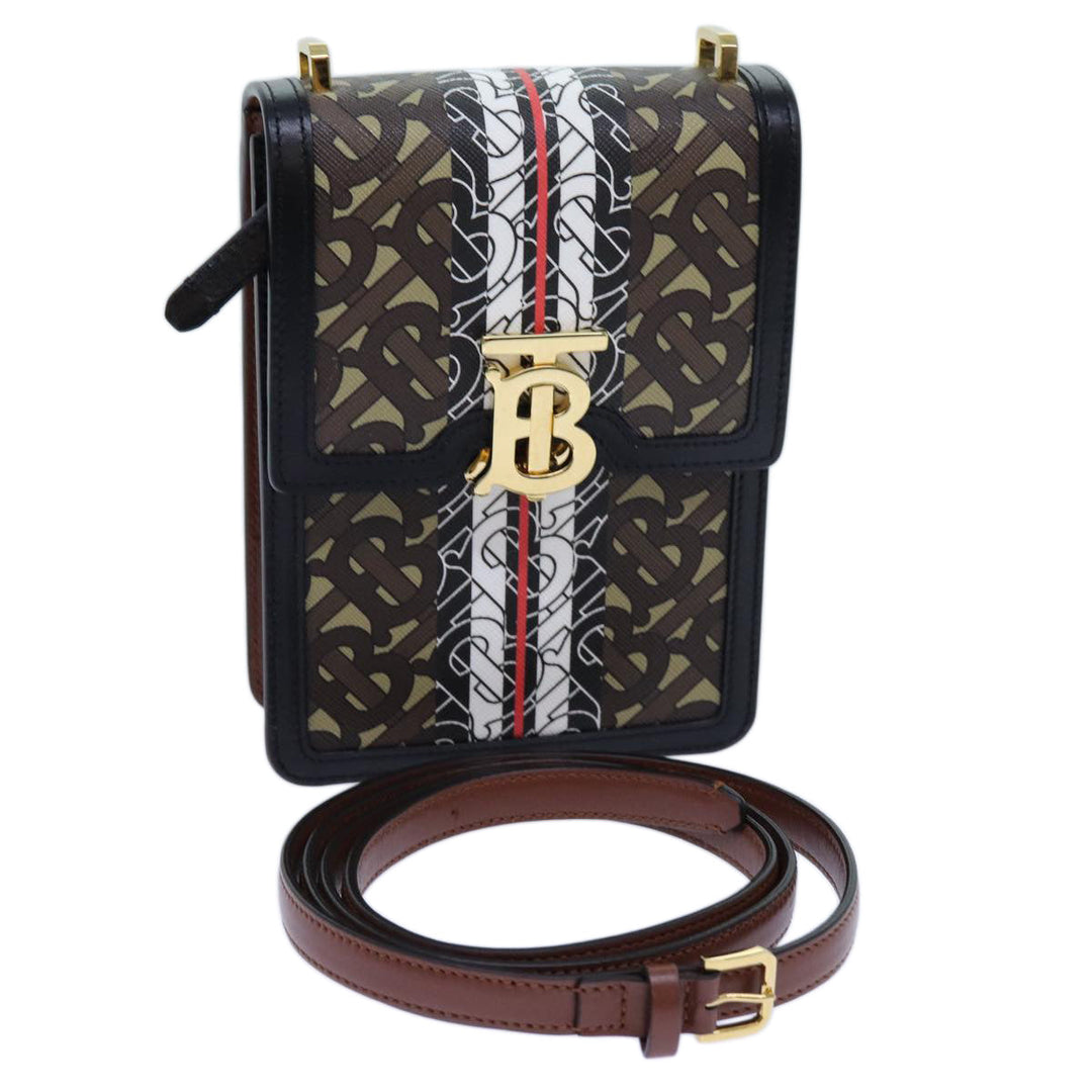 Burberry Shoulder Bag PVC Leather Brown Auth 70330A