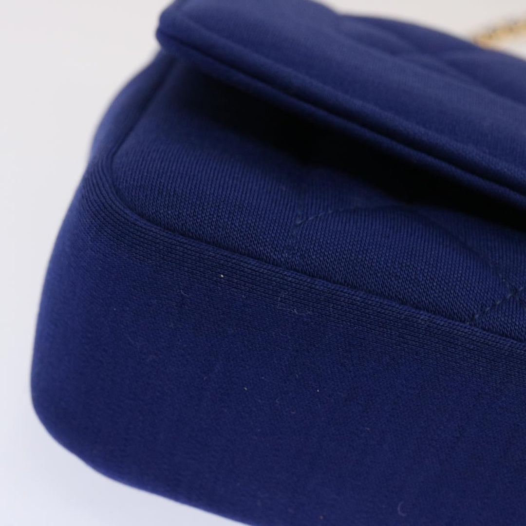 Chanel Diana Matelasse Chain Shoulder Bag Canvas Blue CC Auth 70391A