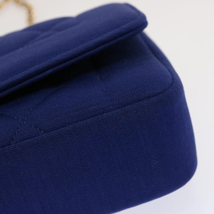 Chanel Diana Matelasse Chain Shoulder Bag Canvas Blue CC Auth 70391A