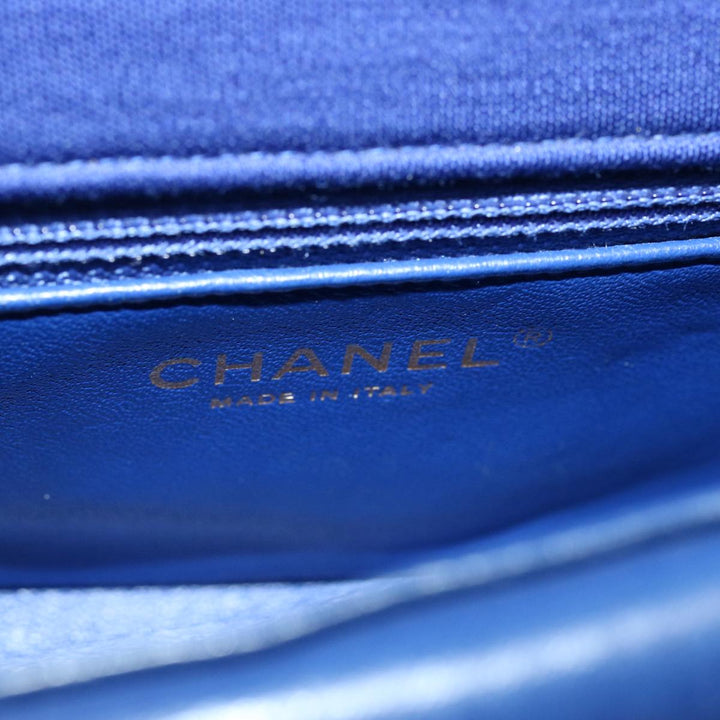 Chanel Diana Matelasse Chain Shoulder Bag Canvas Blue CC Auth 70391A
