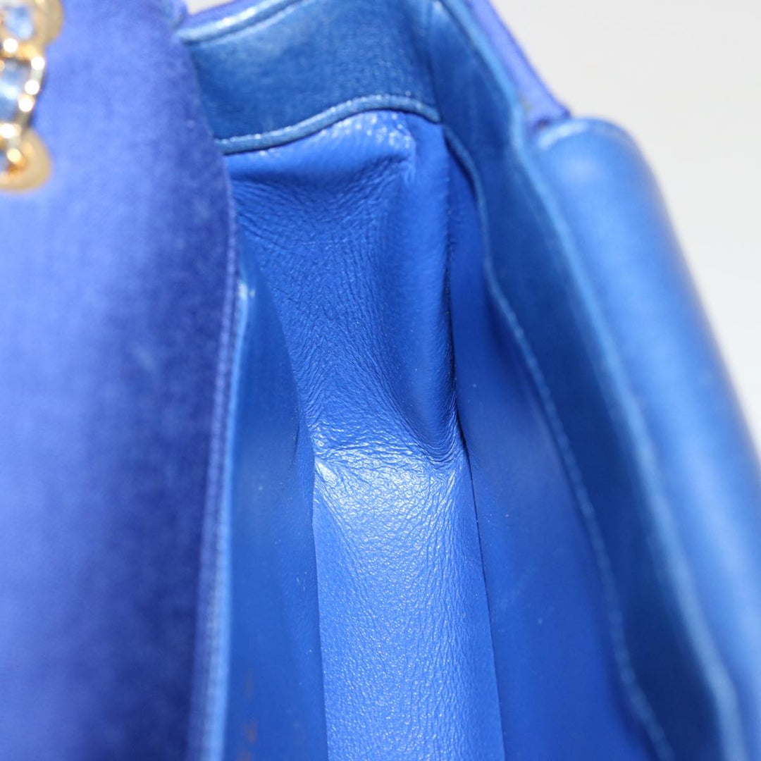 Chanel Diana Matelasse Chain Shoulder Bag Canvas Blue CC Auth 70391A