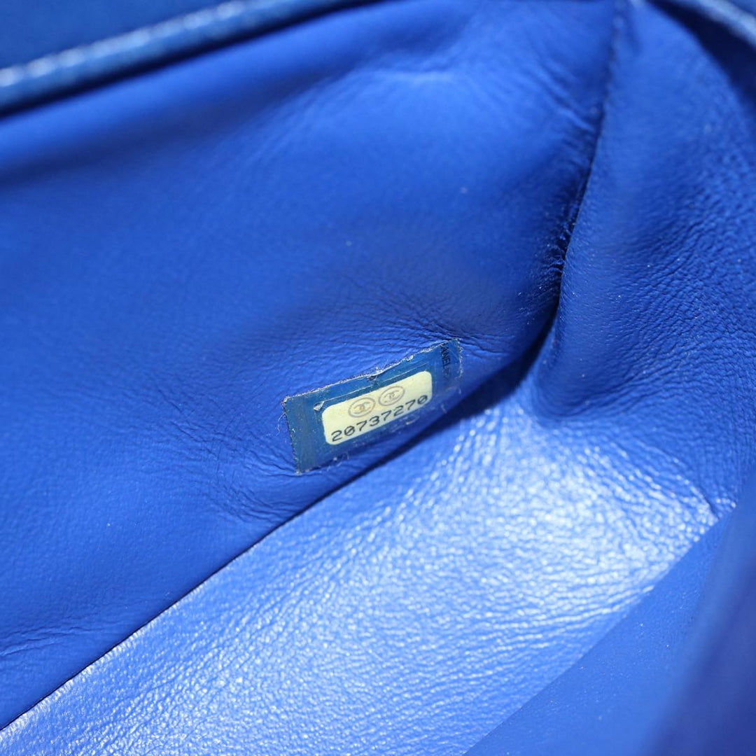Chanel Diana Matelasse Chain Shoulder Bag Canvas Blue CC Auth 70391A