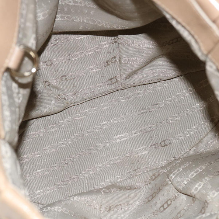 Celine Hand Bag Leather 2way Beige Auth 70407