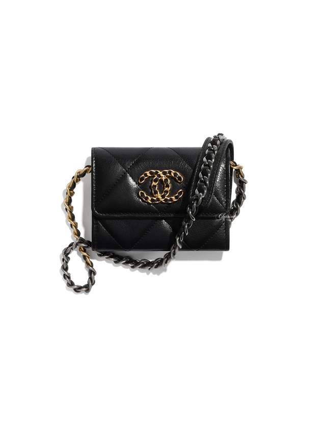 19 Chain Flap Mini Bag Black Chanel