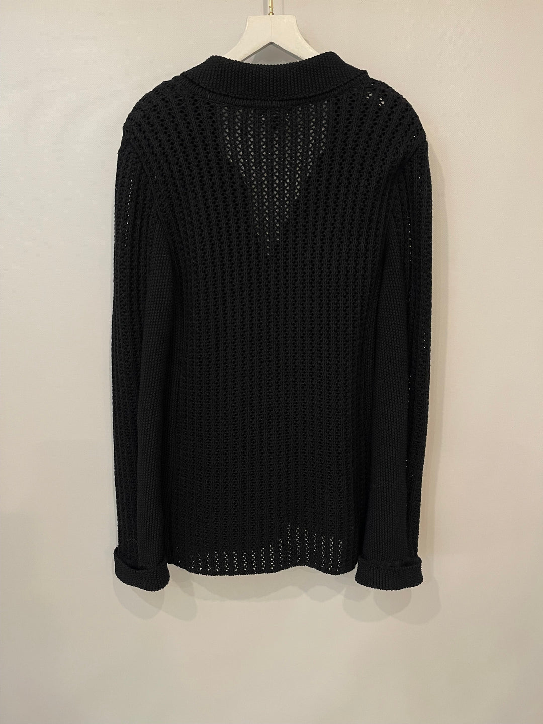 Top Quality Chanel Black La Pausa Knit igan with Logo Buttons Details Size FR 38 (UK 10)