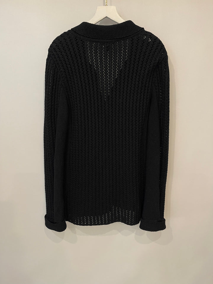 Top Quality Chanel Black La Pausa Knit igan with Logo Buttons Details Size FR 38 (UK 10)