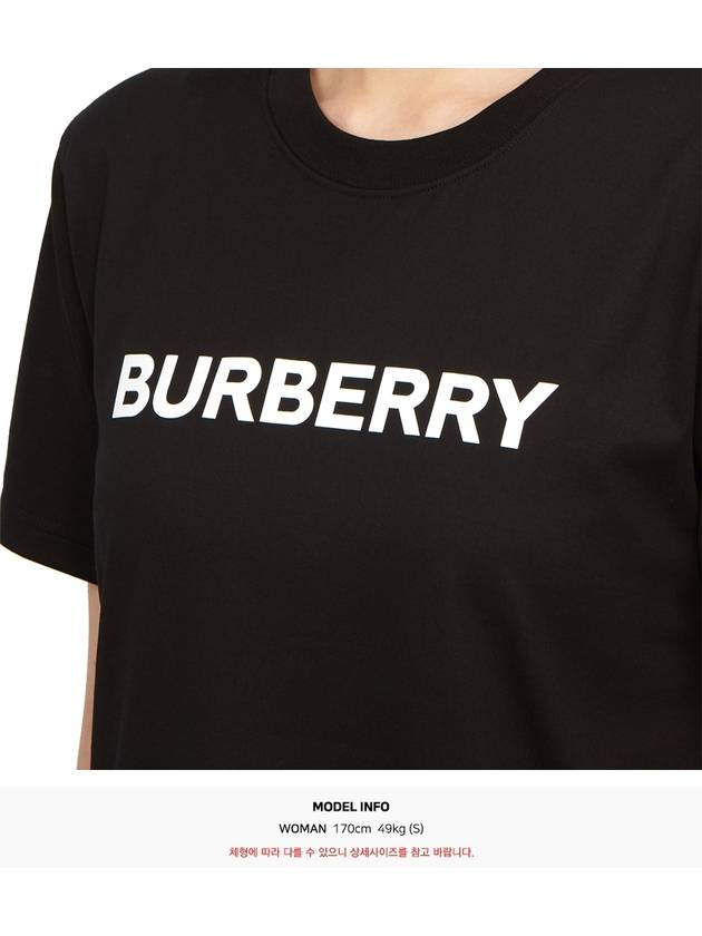Burberry Logo Print Crew Neck Cotton Short Sleeve T-Shirt Black