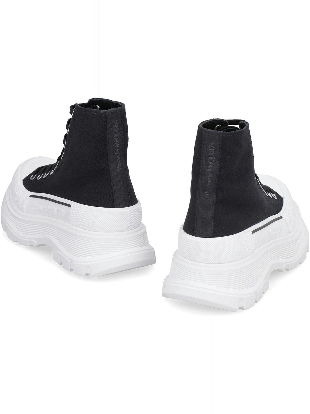 BLACK CANVAS TREAD SLICK BOOTS