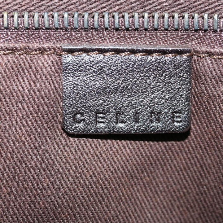 Celine C Macadam Canvas Hand Bag Suede Brown Auth 70595