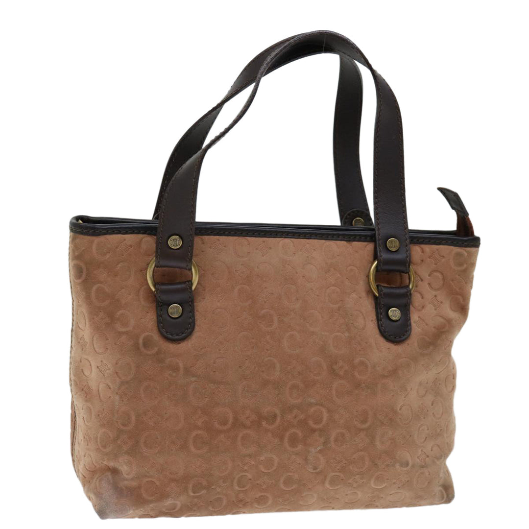 Celine C Macadam Canvas Hand Bag Suede Brown Auth 70595