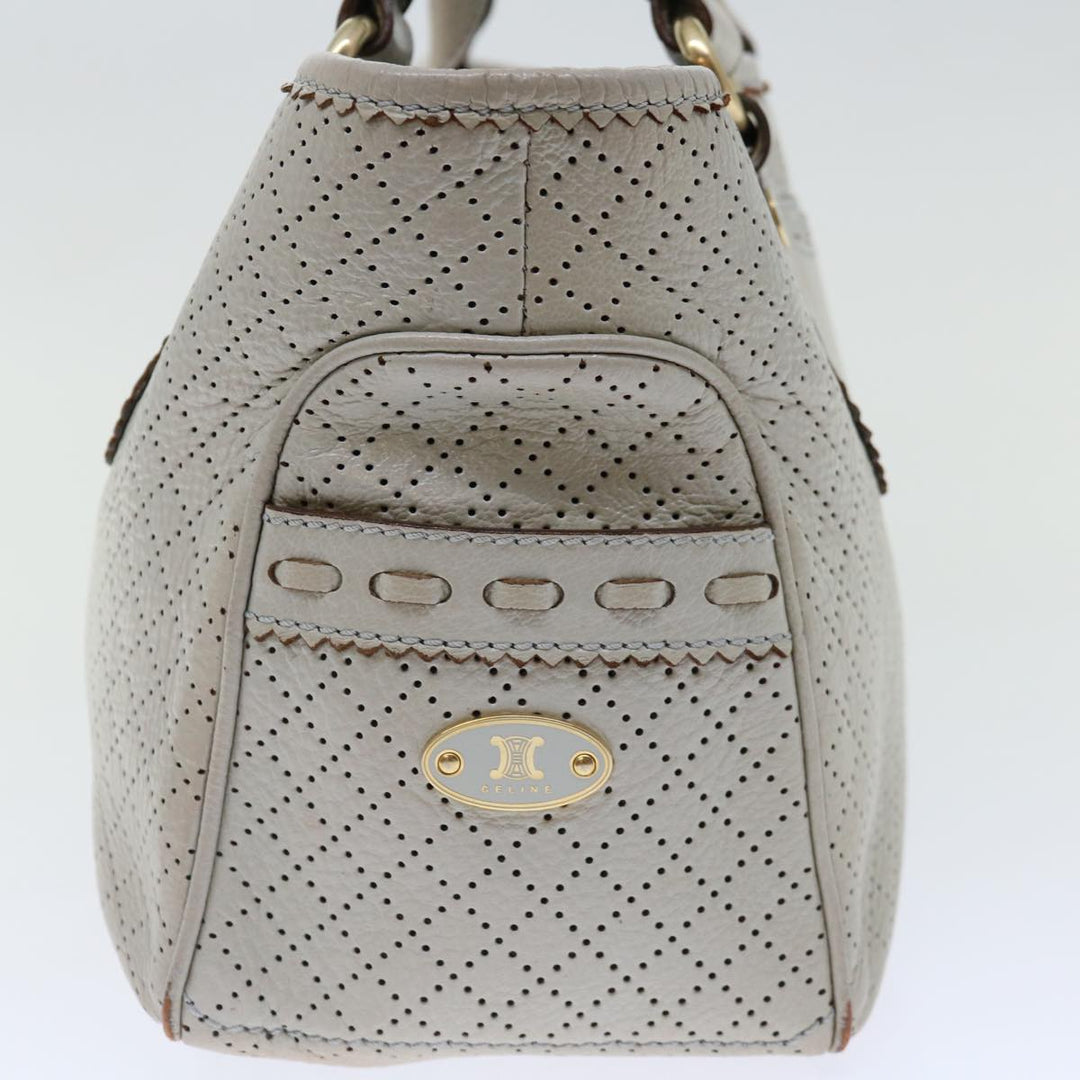 Celine Hand Bag Leather Gray Auth 70597