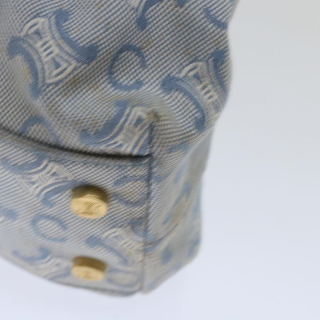 Celine C Macadam Canvas Hand Bag Light Blue  70598
