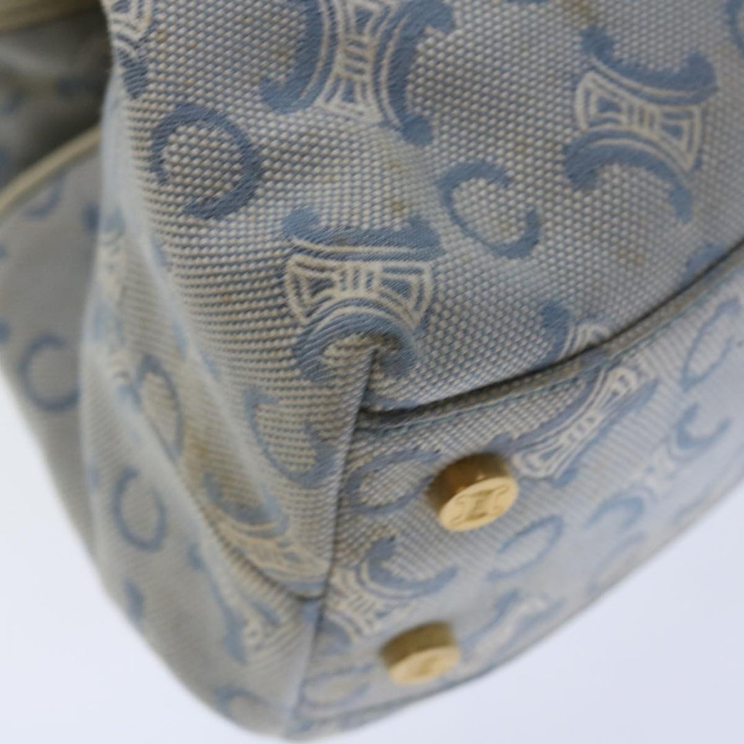 Celine C Macadam Canvas Hand Bag Light Blue  70598