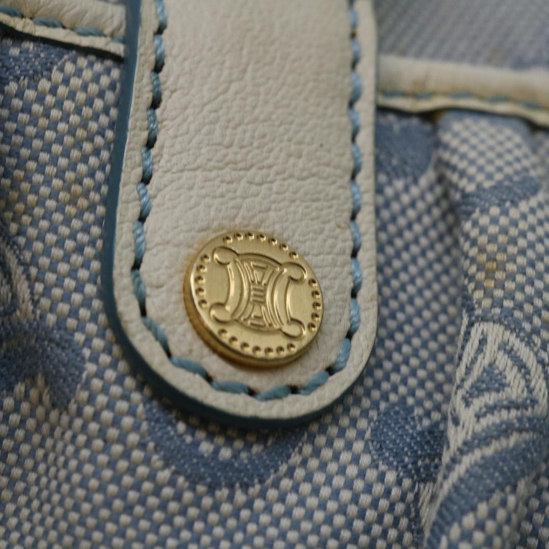 Celine C Macadam Canvas Hand Bag Light Blue  70598