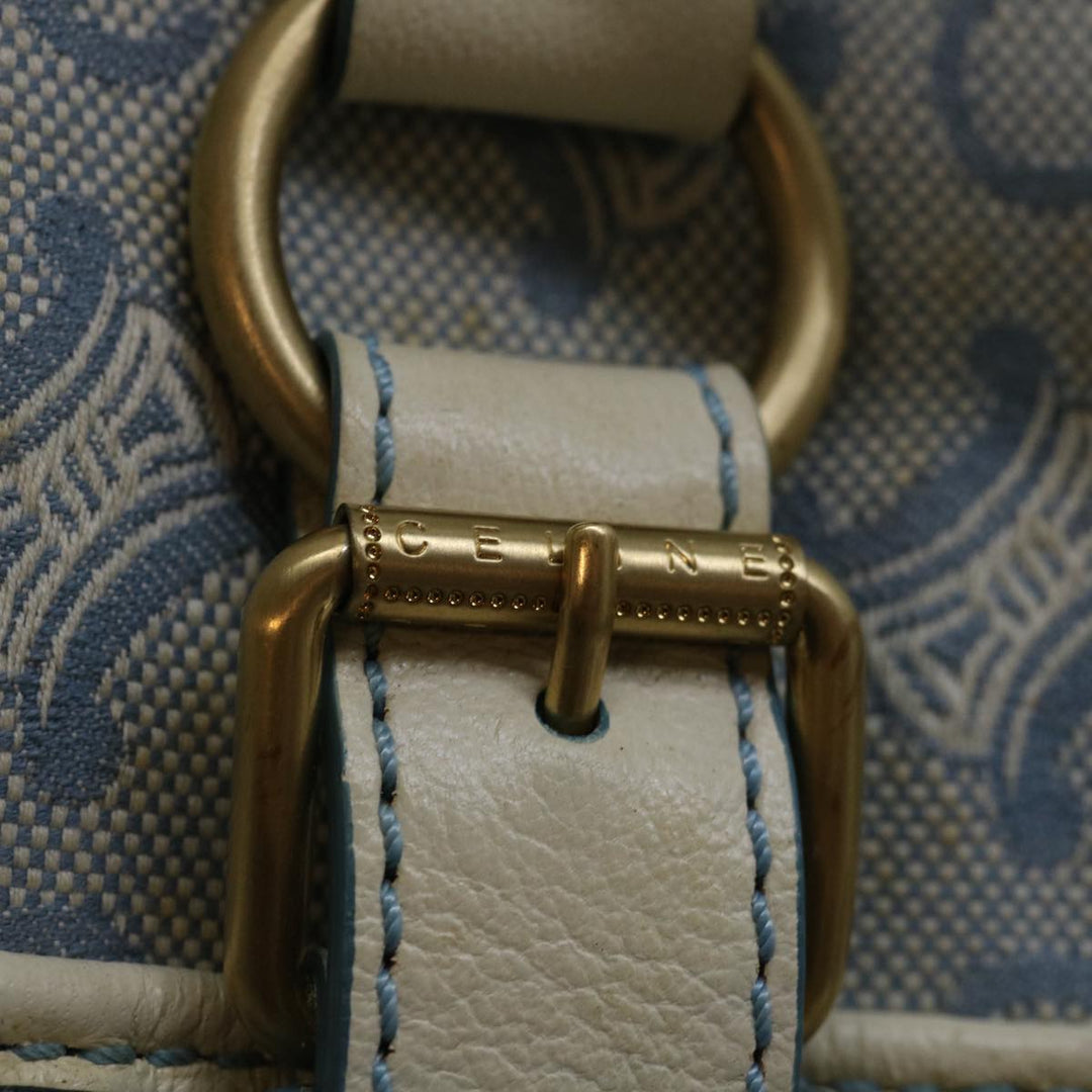 Celine C Macadam Canvas Hand Bag Light Blue  70598
