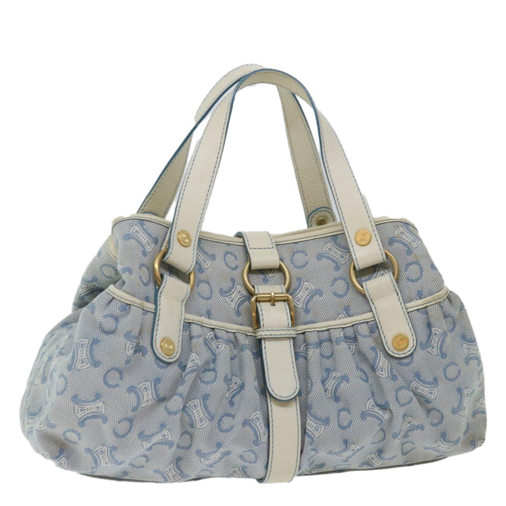 Celine C Macadam Canvas Hand Bag Light Blue  70598