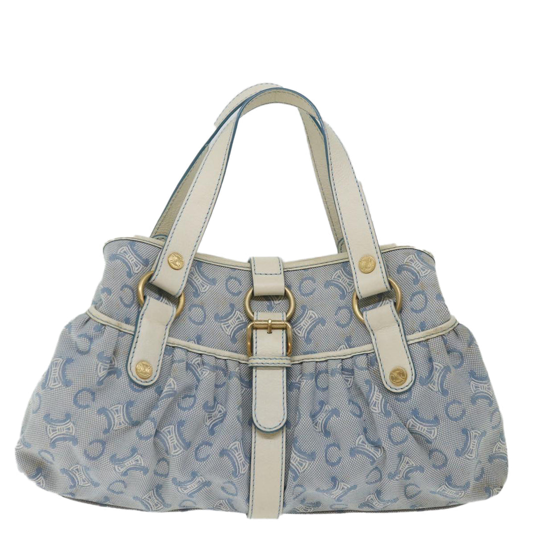 Celine C Macadam Canvas Hand Bag Light Blue  70598