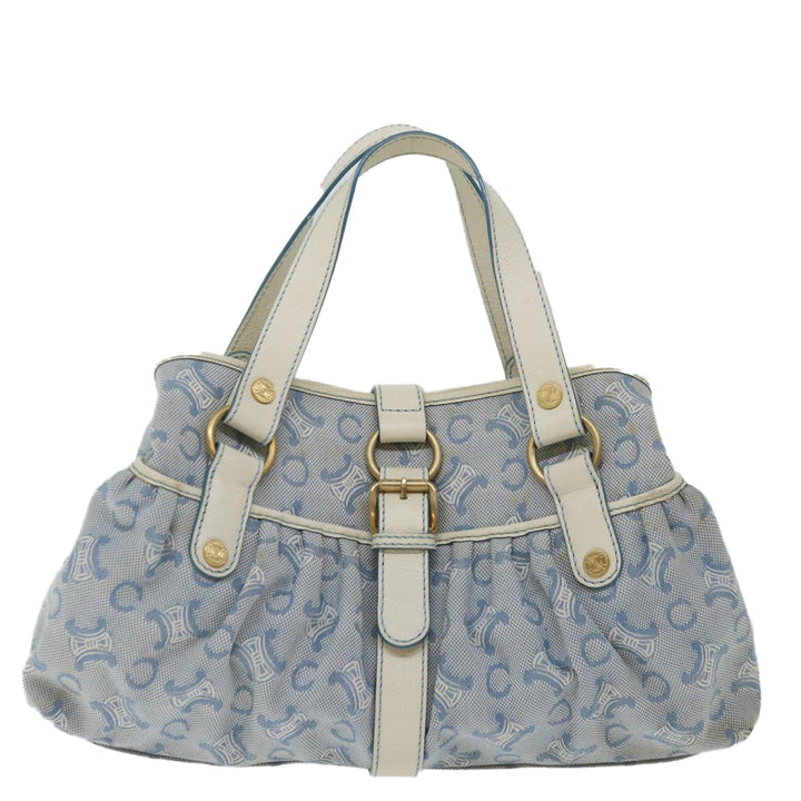 Celine C Macadam Canvas Hand Bag Light Blue  70598