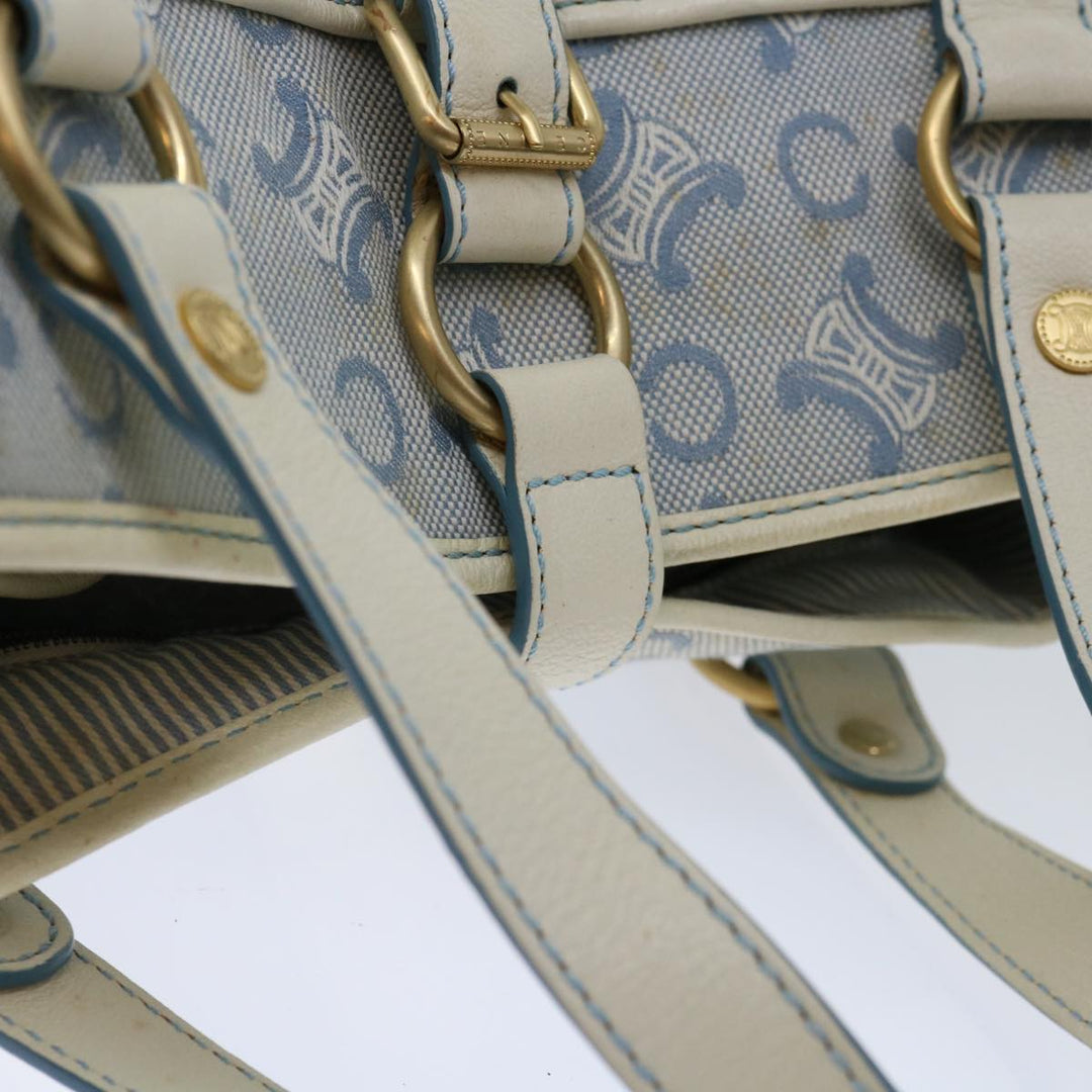 Celine C Macadam Canvas Hand Bag Light Blue  70598