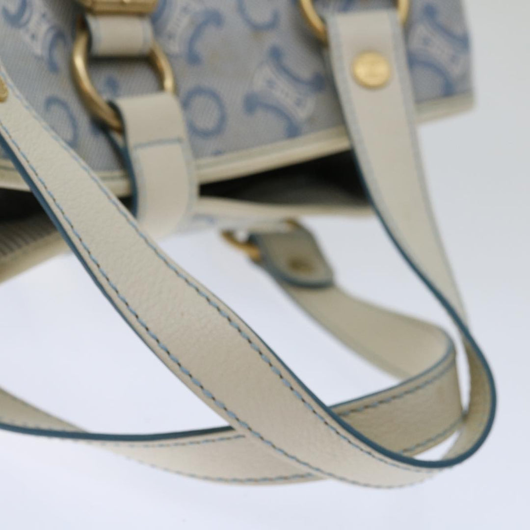 Celine C Macadam Canvas Hand Bag Light Blue  70598