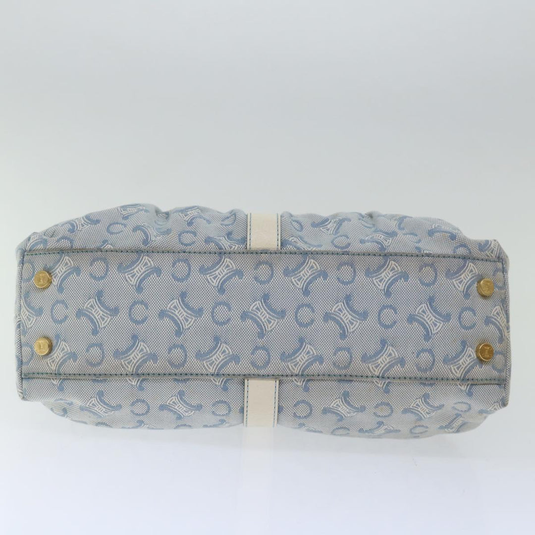 Celine C Macadam Canvas Hand Bag Light Blue  70598