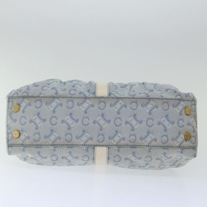 Celine C Macadam Canvas Hand Bag Light Blue  70598