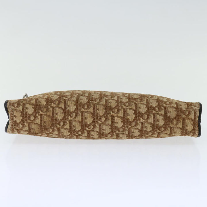 CHRISTIAN Top quality Dior Trotter Canvas Hand Bag Canvas Brown Auth 70637