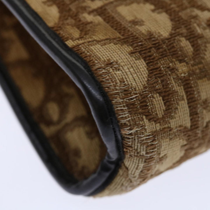CHRISTIAN Top quality Dior Trotter Canvas Hand Bag Canvas Brown Auth 70637