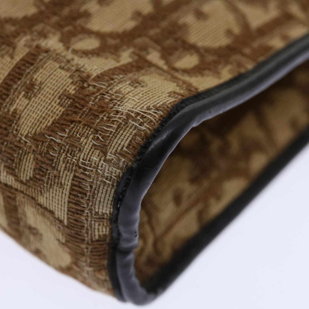 CHRISTIAN Top quality Dior Trotter Canvas Hand Bag Canvas Brown Auth 70637