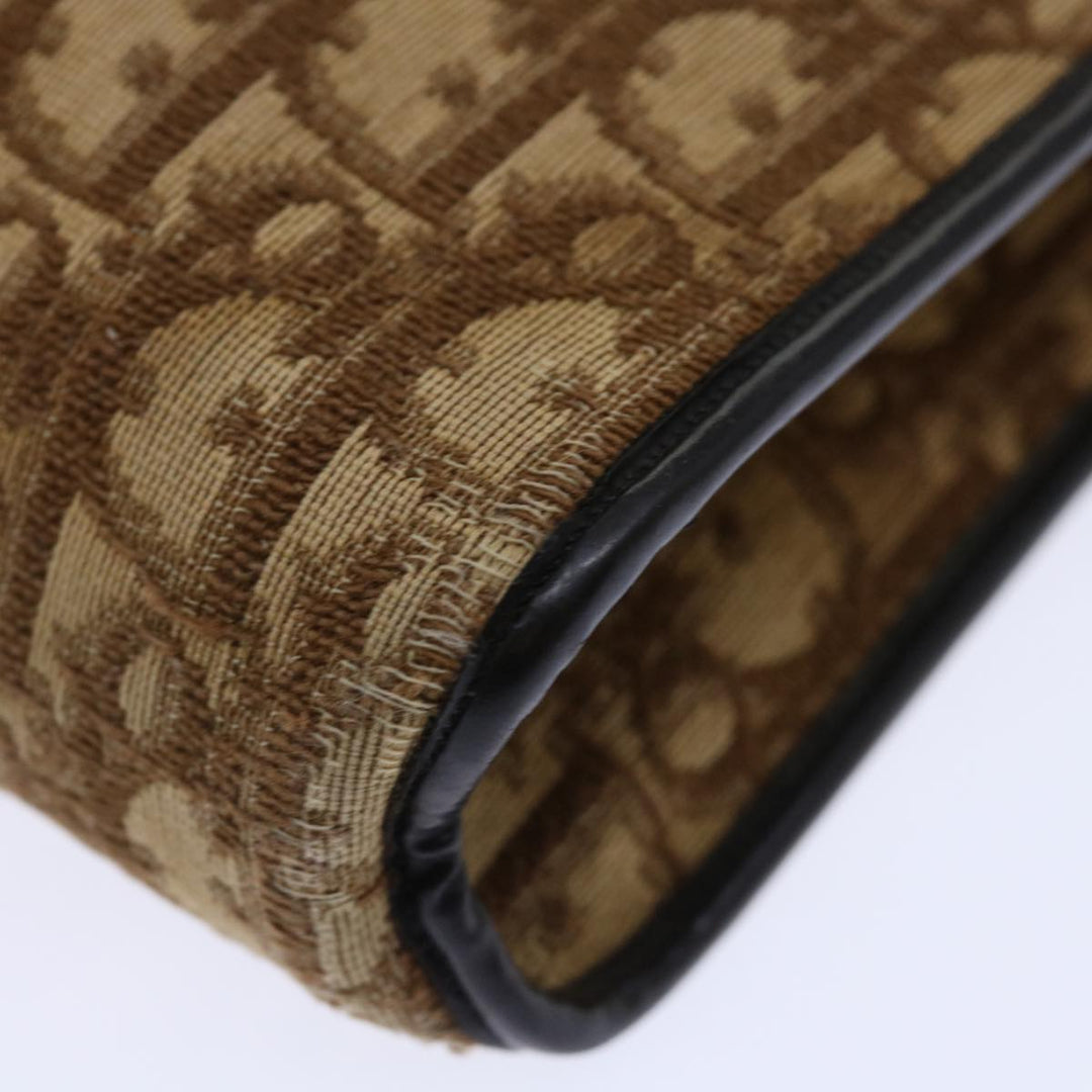 CHRISTIAN Top quality Dior Trotter Canvas Hand Bag Canvas Brown Auth 70637