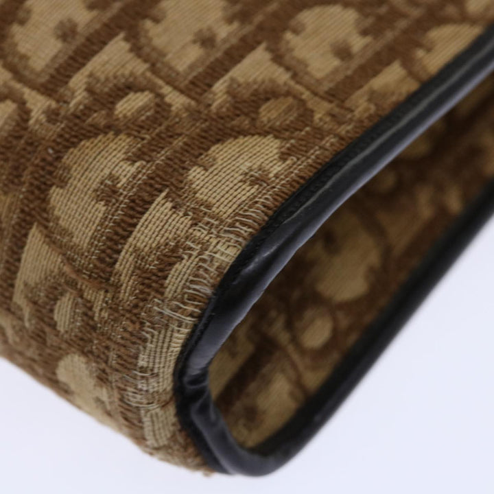 CHRISTIAN Top quality Dior Trotter Canvas Hand Bag Canvas Brown Auth 70637