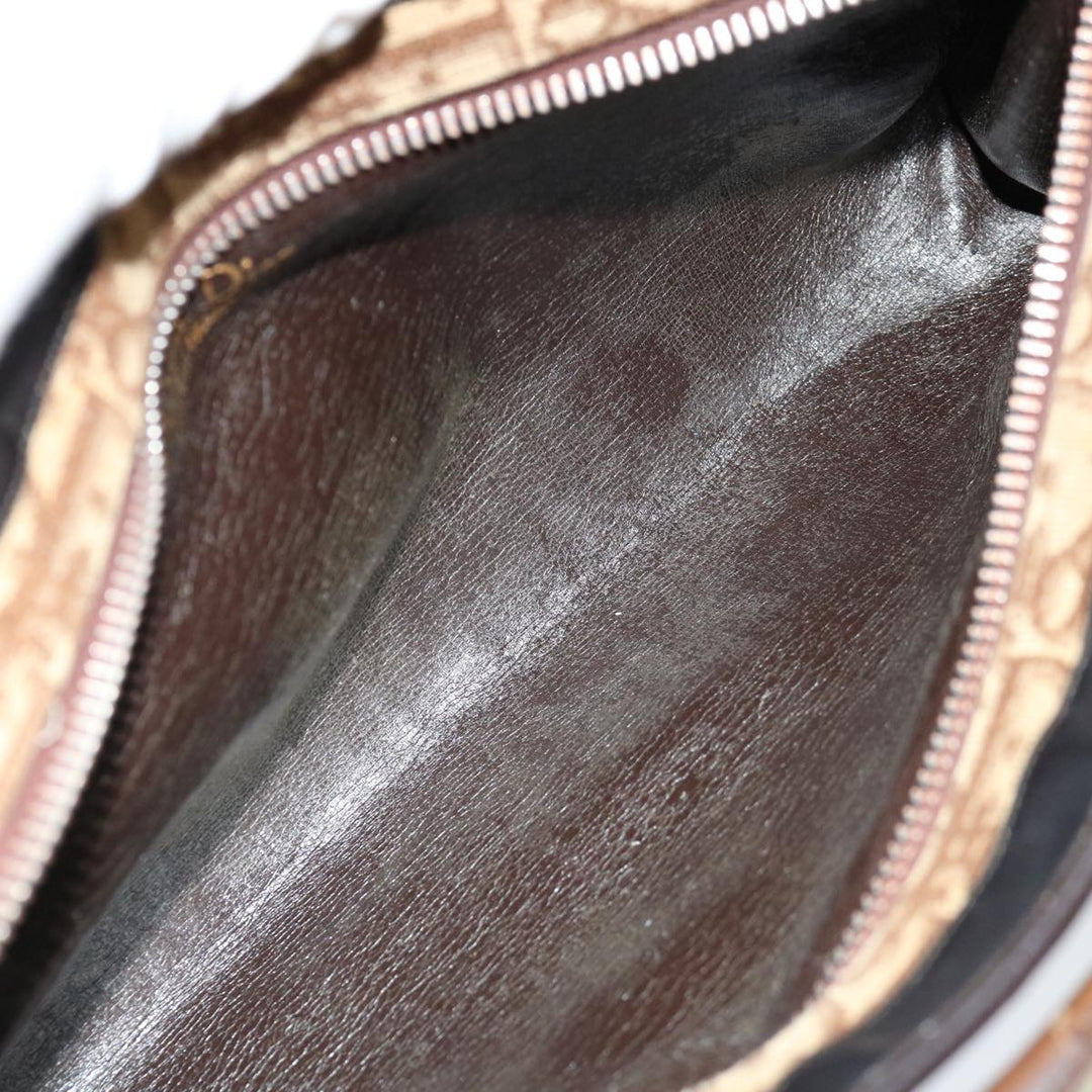 CHRISTIAN Top quality Dior Trotter Canvas Hand Bag Canvas Brown Auth 70637