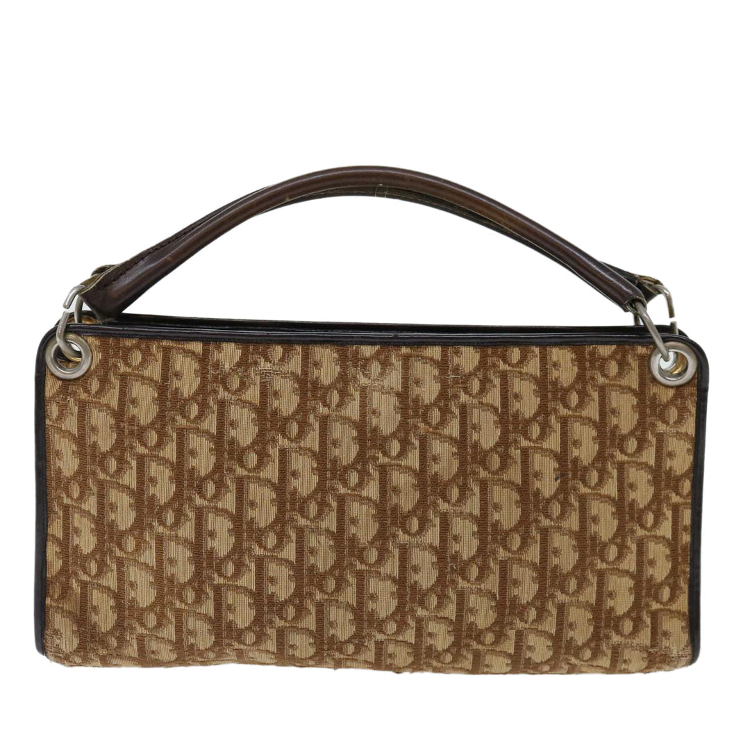 CHRISTIAN Top quality Dior Trotter Canvas Hand Bag Canvas Brown Auth 70637