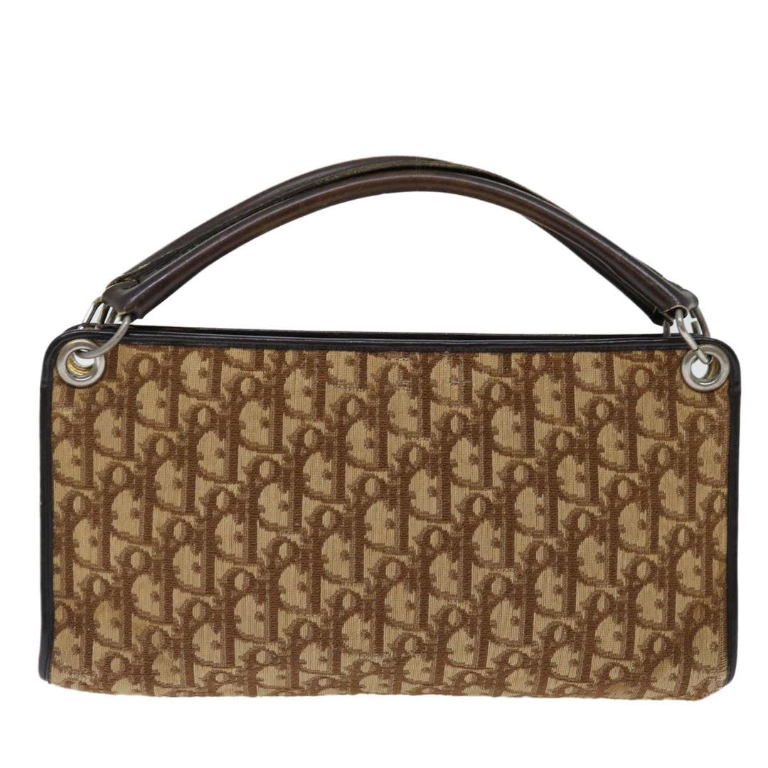 CHRISTIAN Top quality Dior Trotter Canvas Hand Bag Canvas Brown Auth 70637