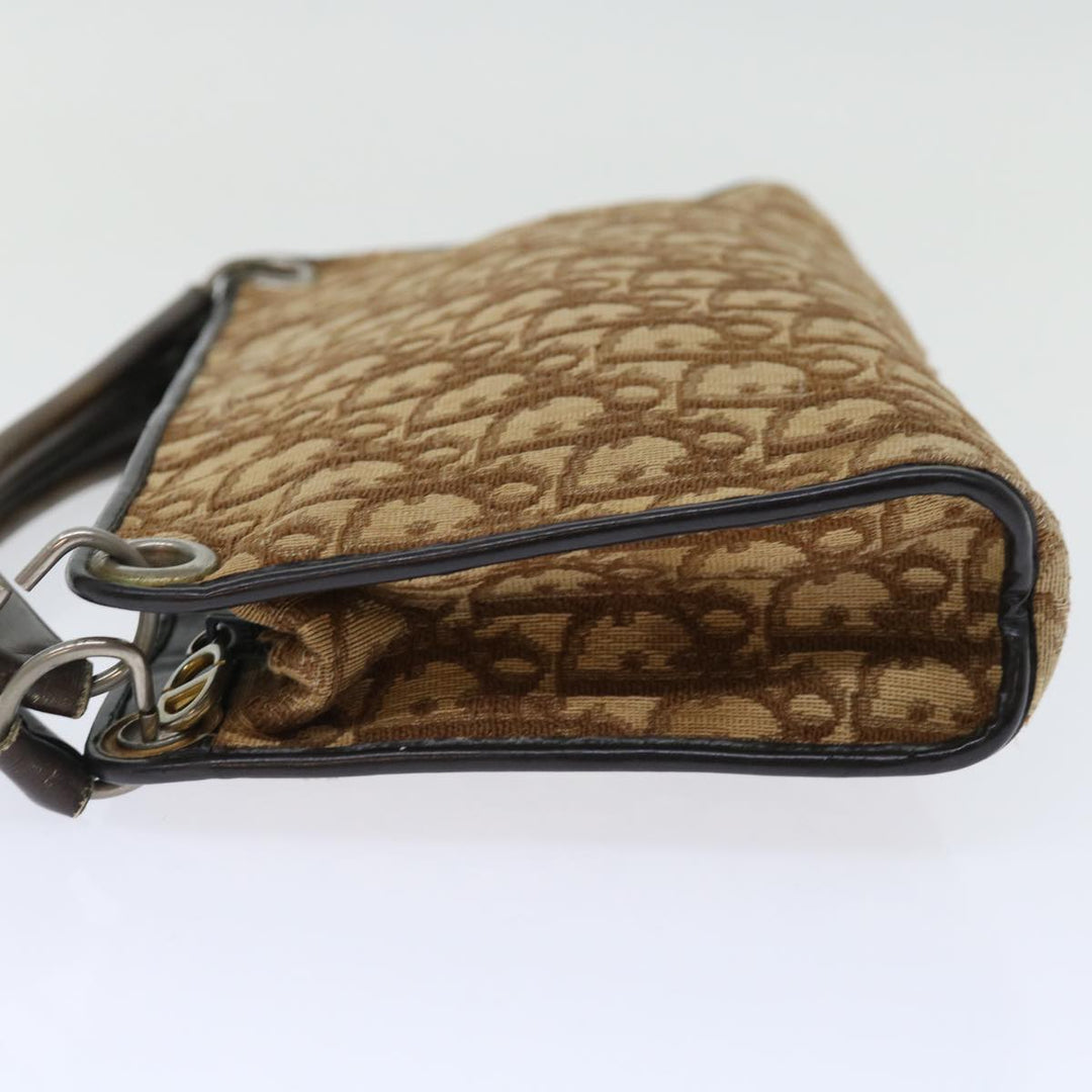 CHRISTIAN Top quality Dior Trotter Canvas Hand Bag Canvas Brown Auth 70637