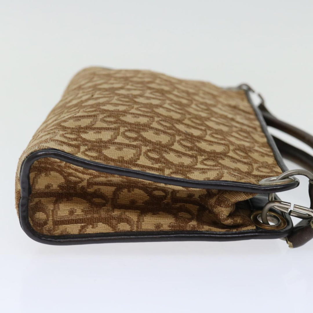 CHRISTIAN Top quality Dior Trotter Canvas Hand Bag Canvas Brown Auth 70637