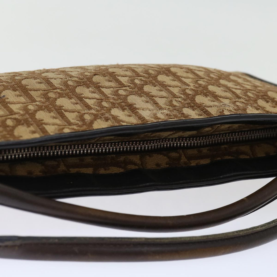 CHRISTIAN Top quality Dior Trotter Canvas Hand Bag Canvas Brown Auth 70637